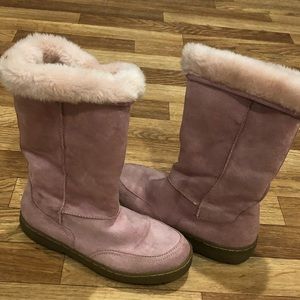 Pink Suede Boots